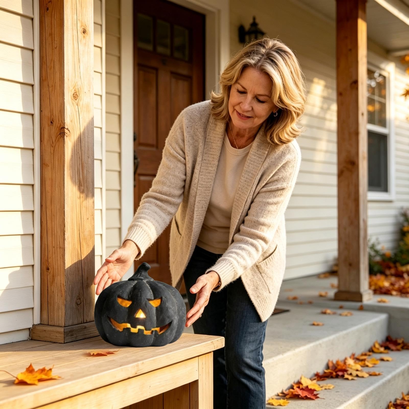 Generisch Decorazione a di Halloween, spaventosa statua autunnale in