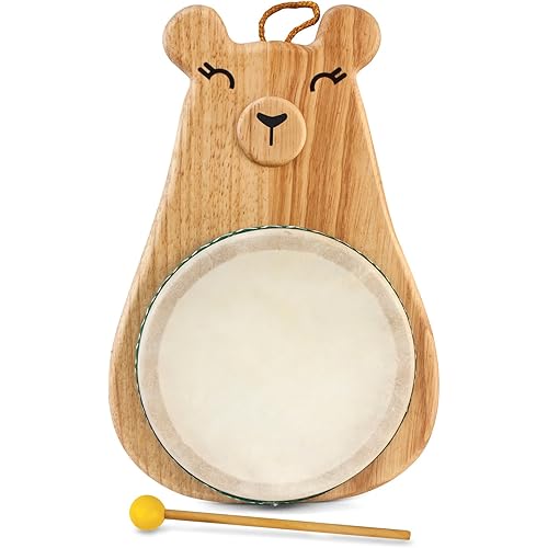 Green Tones/Award-Winning Momma Bear Drum with Mallet, Multicolor, Model:3718