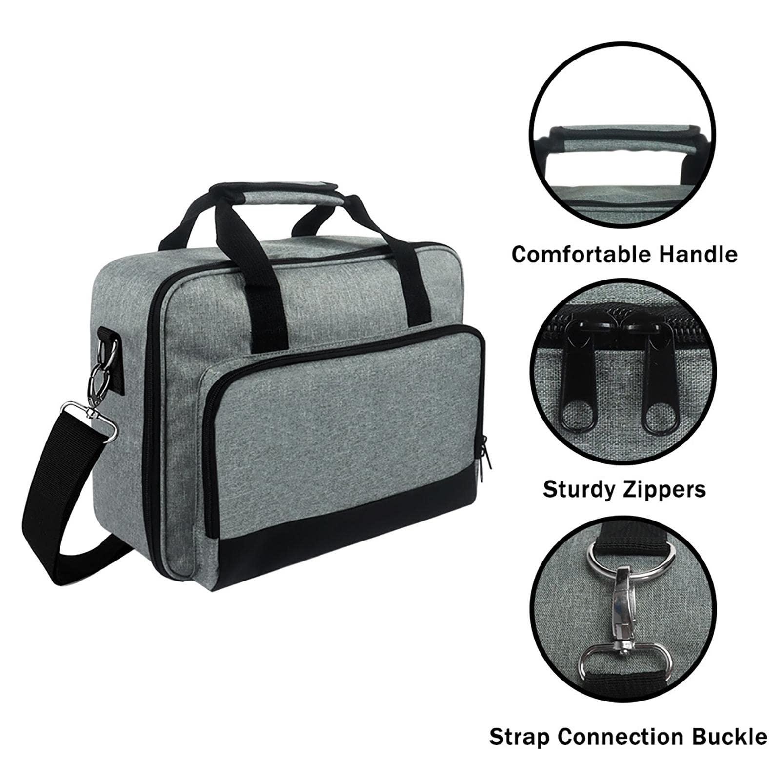Beamer Tasche | Projektor Tragetasche mit Zubehörtaschen | Projektor Reisetasche mit Abnehmbarem Schultergurt für Meisten Projektor, Wasserdicht und Stoßfest, 36x28x10cm
