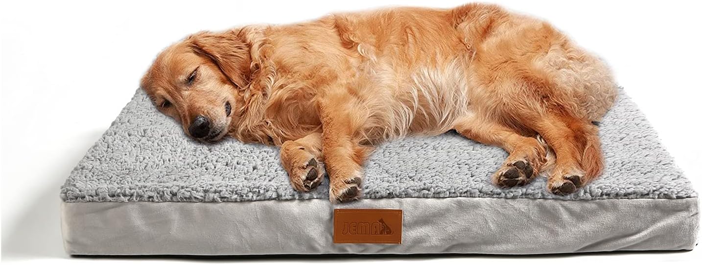 Jema ベッド クッション 犬ベッド ペットベッド ペットソファーベッド 洗える ふわふわ 犬寝床 防水 滑り止め 老犬介護 床ずれ 防止 通年使用 冬 夏 秋田犬 中型犬 大型犬 多頭飼い グレー 107 81 8cm Faz Co Zm