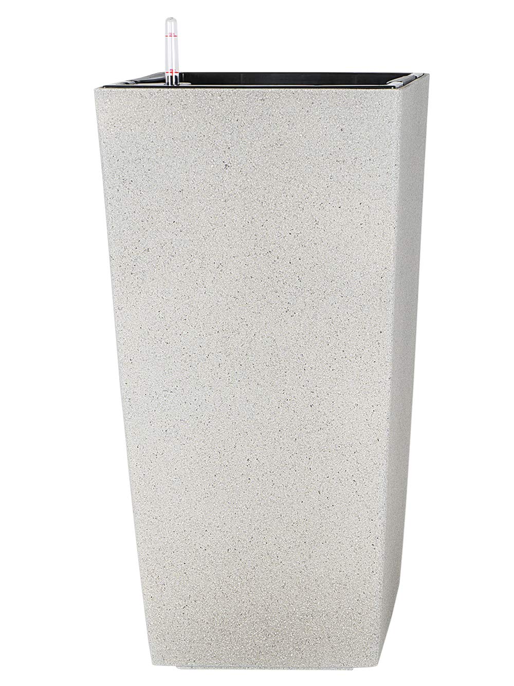 Pflanzwerk® ÖKOSYSTEM Kwadratowa donica na rośliny, doniczki z systemem nawadniania, 75 x 40 x 40 cm, szary granit, do użytku wewnątrz i na zewnątrz, 2 lata, markowa jakość premium