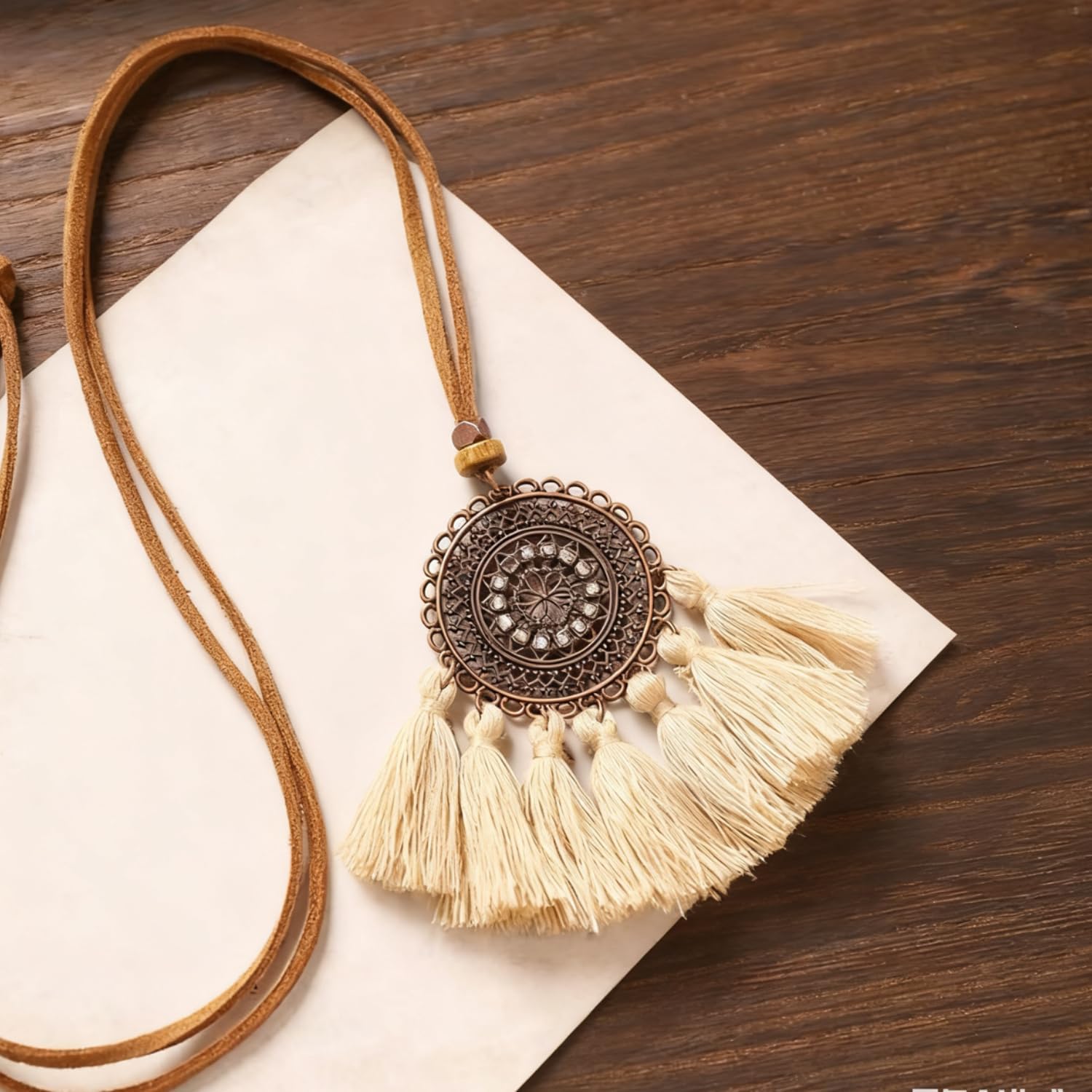 Boho Necklaces for Women, Vintage Pendant Necklaces Two Layers of Wear Choker, Adjustable Trendy Necklace Hippie Handmade Fashion Jewelry Accessories, Birthday Gifts - Image 4