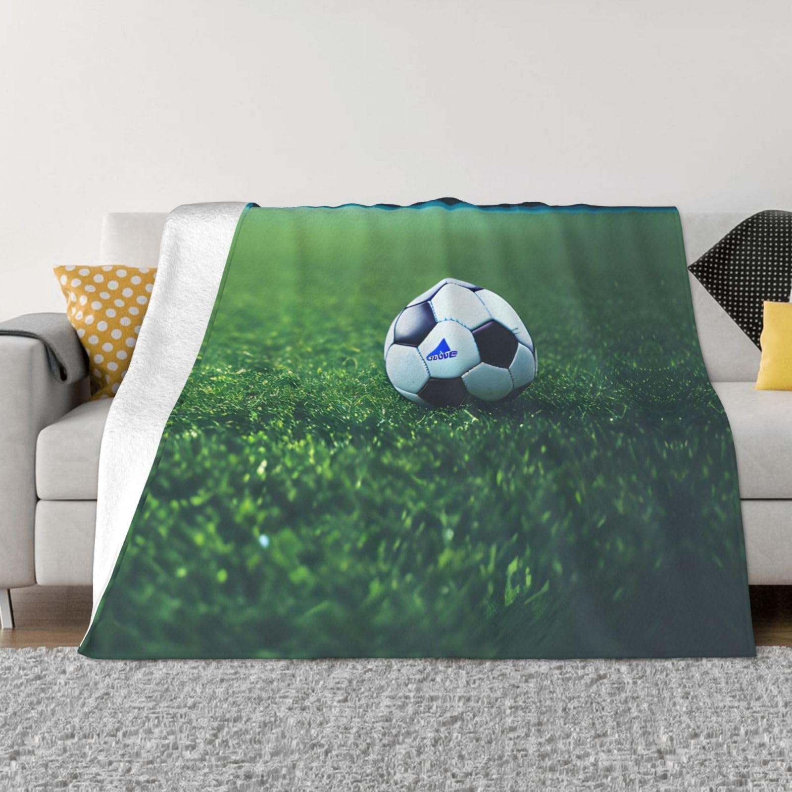 Plaid football flanelle couverture douce contre le froid toutes saisons