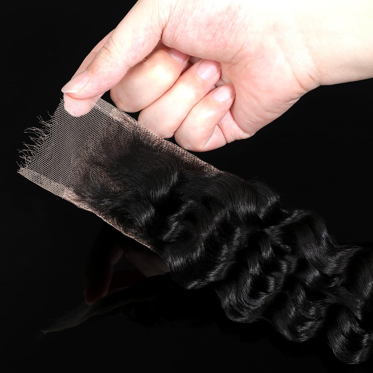 2x6 HD Lace Closure Deep Wave 18 Inch Virgin Human Hair, Invisible Swiss Real HD Lace, Natural Hairline, Skinlike Lace Frontal Closure Only