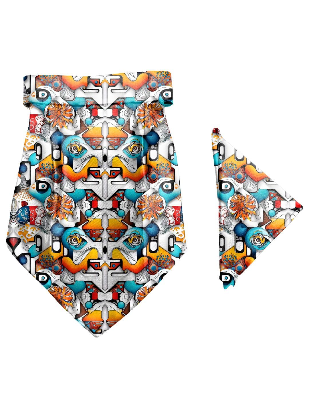 Vibrant Vision Printed Cravat and Macthing Pocket Square for Men-image-20