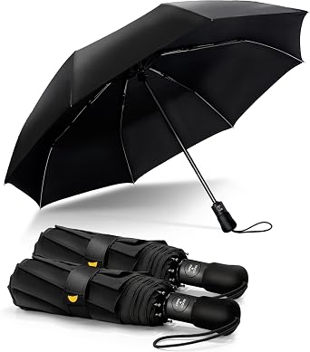Compact Travel Umbrella Windproof Strong- Automatic Inverted Folding Umbrellas