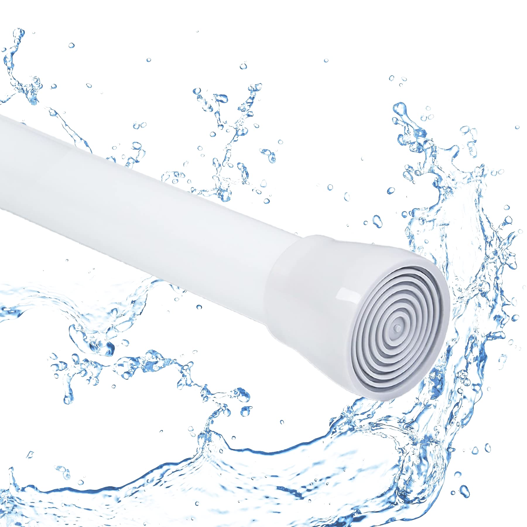 1 Stück Duschstange ohne Bohren Vorhangstange ohne Bohren Spannstange Teleskopstange für Fenster, Badezimmer, Kleiderschrank, Schränke, 135-200cm (Weiß)