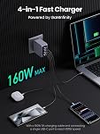 UGREEN Nexode Pro 160W USB C Chargeur, 4-Port PD3.1 140W GaN Chargeur Bloc Compact PPS Chargeur rapide pour MacBook Pro M4, Pixelbook, XPS, iPad, iPhone 17 Pro Max, Galaxy S26 S25, Pixel 10, Deck à vapeur