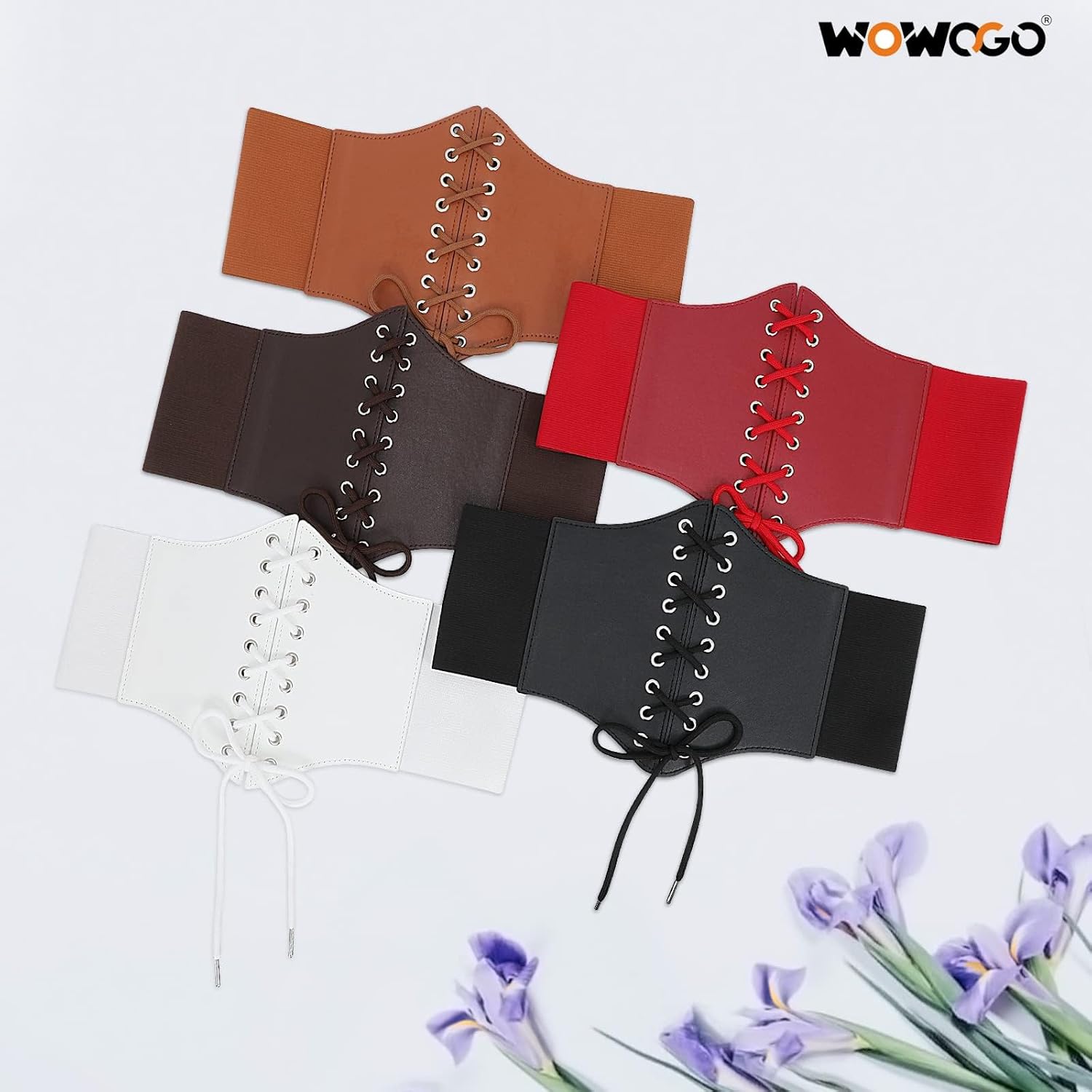 Corset Belt for Women Lace Up Elastic Leather Waist Corset Tied Waspie Belt for Renaissance Pirate Halloween Costume - Image 6