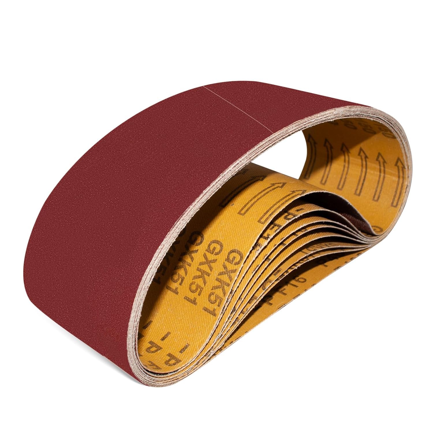 GXK51 Sanding Belts 75x533mm 10pcs 180 Grit Sanding Belts Kit Compatible with Belt Sanders for Sanding, Filing, Sharpening and Removing Metal Wood Surfaces