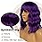 LANCAINI Dark Purple Short Bob Wigs with Bangs for Women Loose Wavy Wig Curly Wavy Shoulder Length Bob Synthetic Cosplay Wig for Girl Colorful Costume Wigs