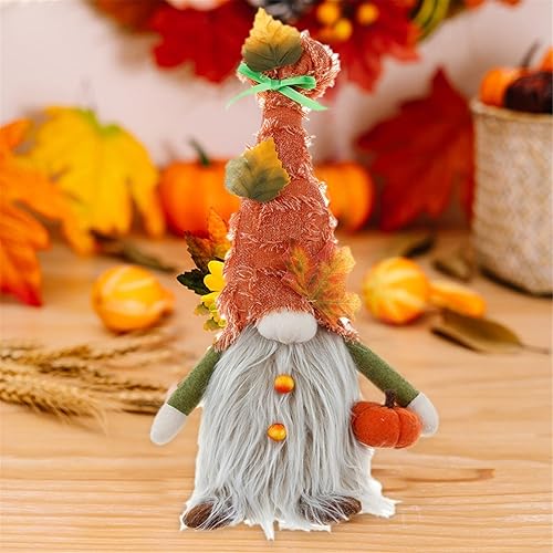 Miniatura 2 de Gnomos de peluche de Acción de Gracias, lindo gnomo con luces, muñeco Tomte sueco de otoño para cosecha, Acción de Gracias, decoración de mesa para
