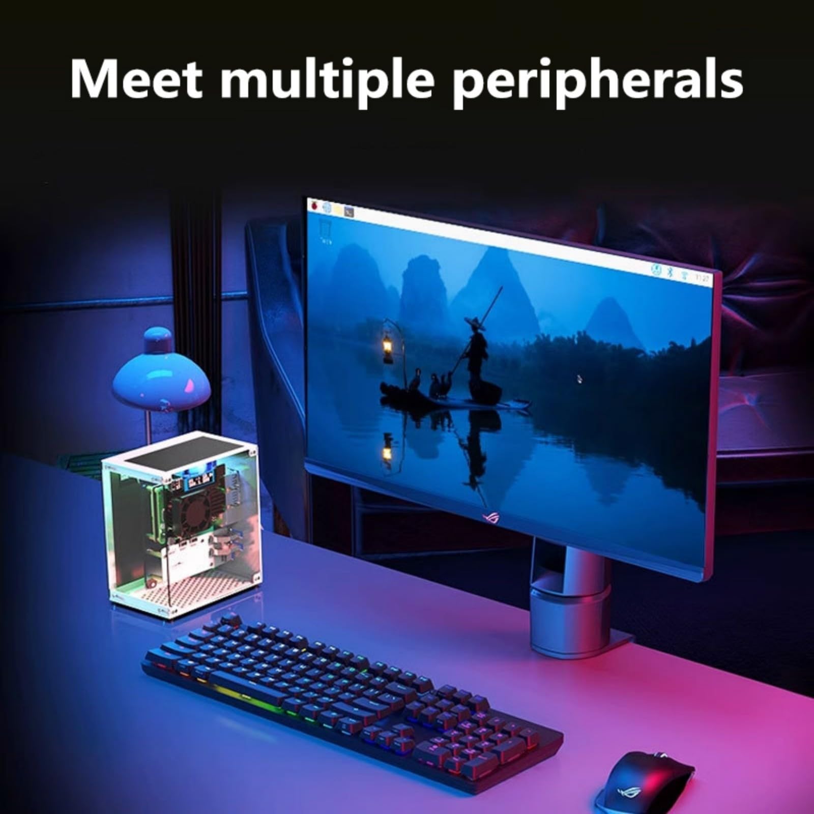 PCIe - Funda para PC para 5 carcasas compatibles con múltiples discos duros NVMe y enfriadores de torre de efectos RGB con ventilador RGB