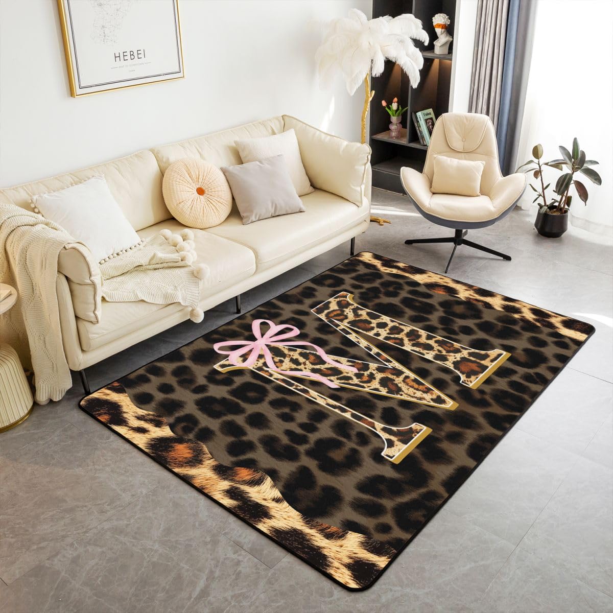 Tapis mode tapis chambre initiale M pour transformer une pièce froide en un cocon jungle chic