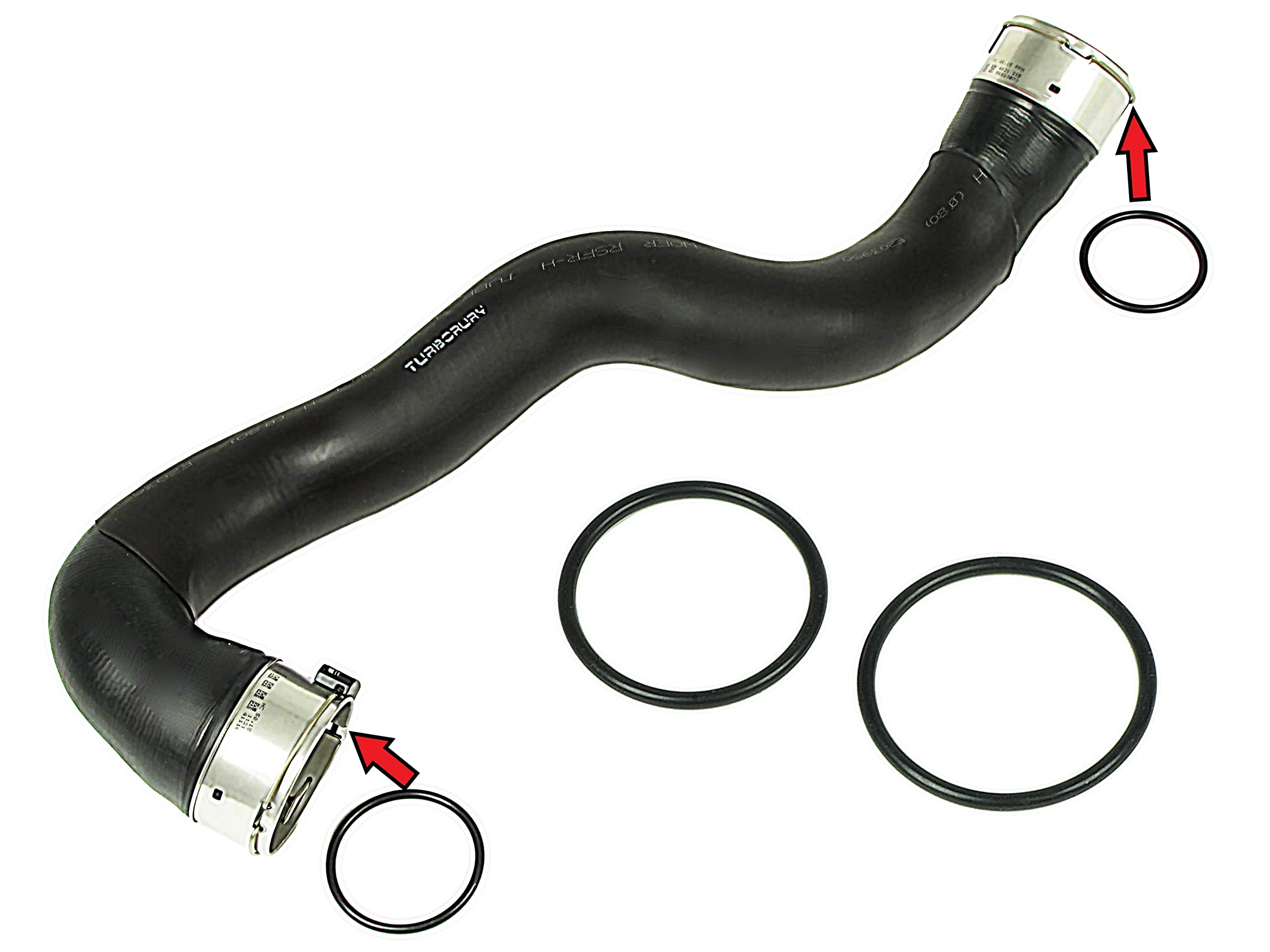 Tubo Intercooler Turbo Ricambio Per Opel Astra H Zafira B 1.9 CDTI - OEM 55557037 1302574 - Rinforzato In Kevlar - 2