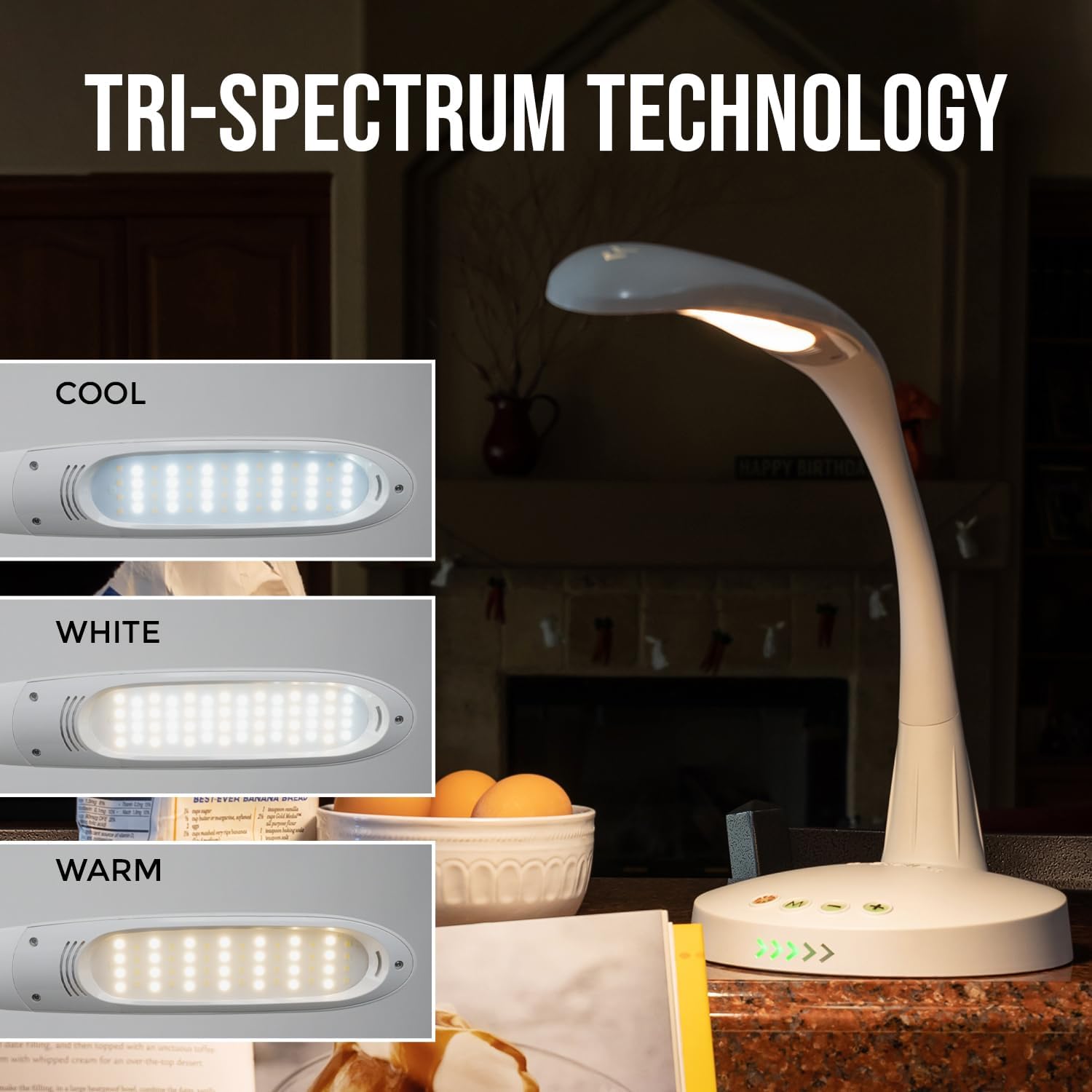 Stella GO 12W Portable Task Lamp, Dimmable, Custom Color Temperature, Adjustable, and Remote Controlled Modern Standing Lamp for Living Room, Bedroom, and Office Lighting (White)