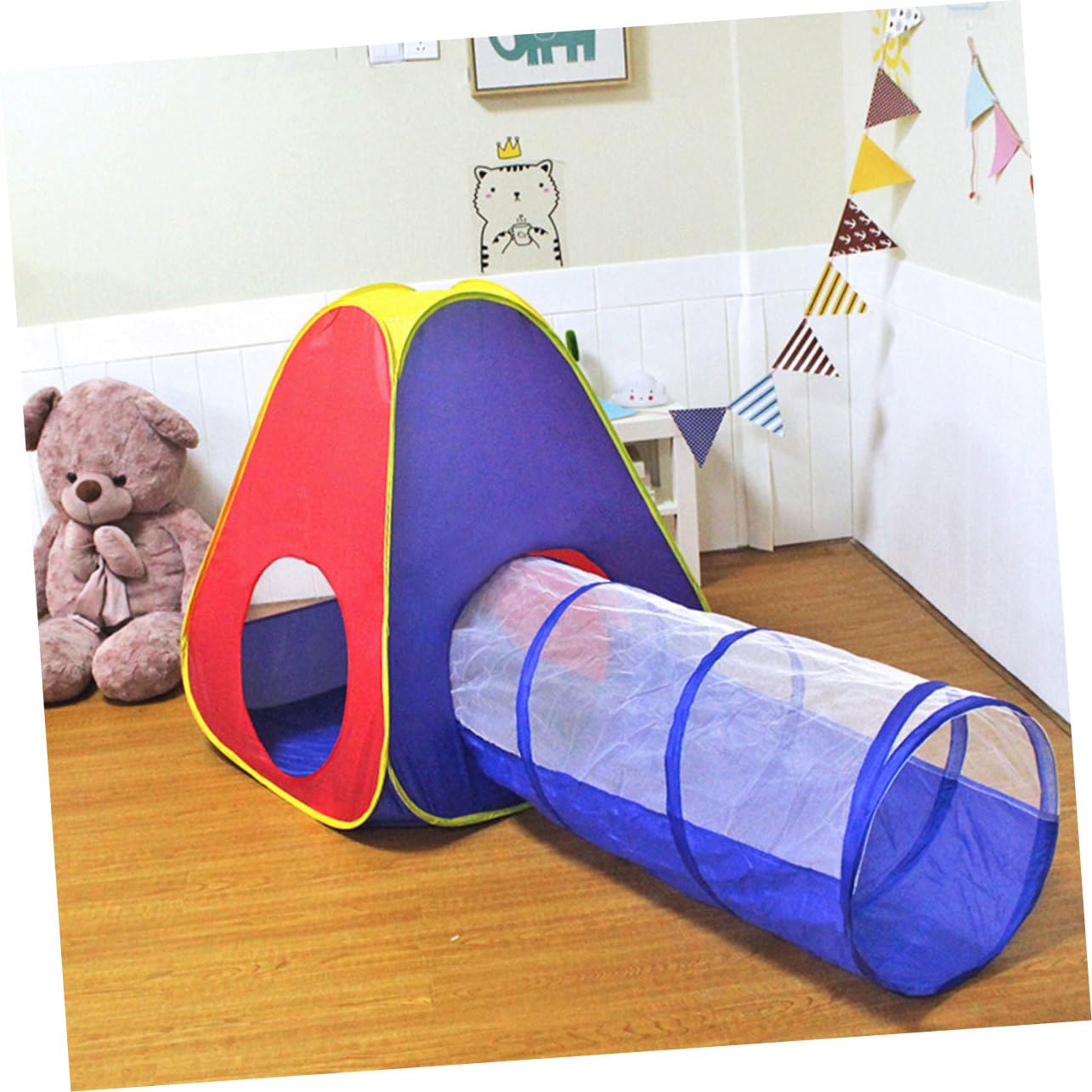Tienda de Campaña Tipo Túnel para Niños de Poliéster, 2 Piezas