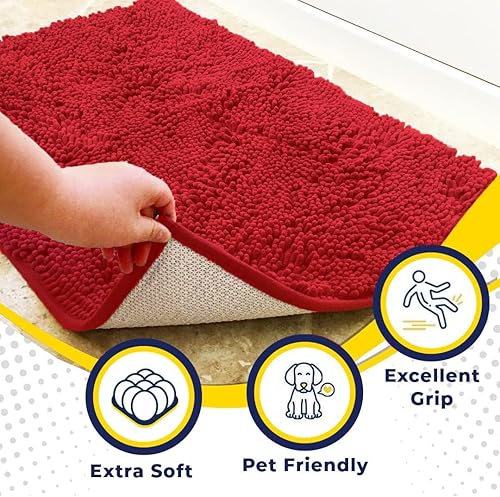 Miniatura 2 de Muddy Mat Mostrado en la televisión - Tapete de microfibra súper absorbente para puerta de perro para patas fangosas, antideslizante y lavable,