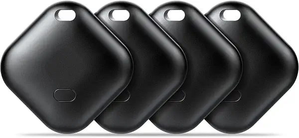 Tracker Android Smart Tag, Bluetooth Tracker Compatible with Google Find My Hub App (Android Only), Anti-Lost Tracker for Keys, Suitcases, Backpacks, Bags & More, Black, Pack of 4