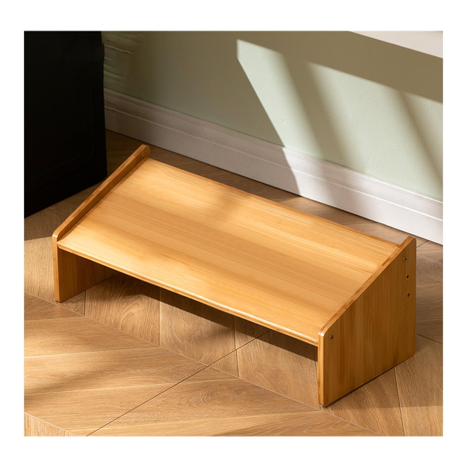 step stool, Made of Bamboo, Thickened Board, Stable Load-Bearing, Smooth Polishing, Suitable for Multiple Scenarios(Wood Color,60 * 24 * 20cm)