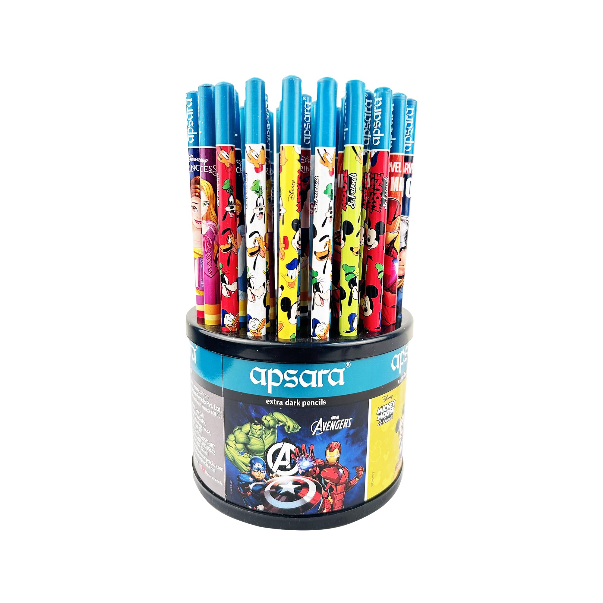 Apsara Disney & Marvel Assorted, Round Rotating Dispenser, Premium Pencils, Mickey Mouse, Princess, Frozen 2, Avengers, Super Fun Pencils for Kids, Extra Dark Pencils (Pack of 50) (B0C2BZQK6G) Amazon Price History, Amazon Price Tracker