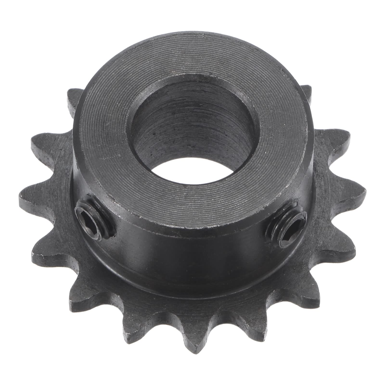 uxcell 16 Tooth Roller Sprocket B Type, #25 Chain, Single Strand 1/4" Pitch, 15mm Bore Black Oxide C45 Carbon Steel with Set Screws for ISO 04C — Amazon image 8