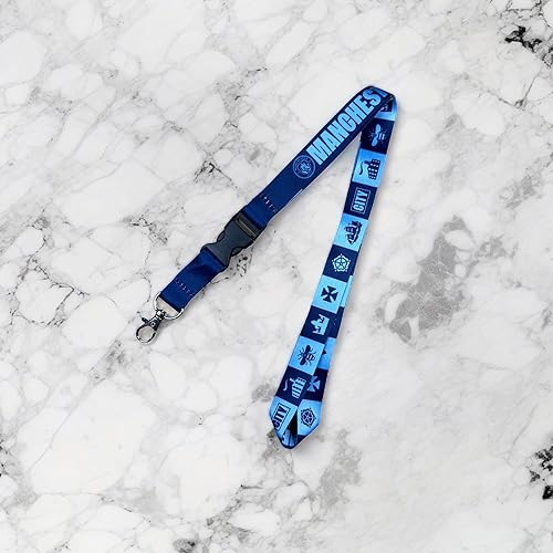 Miniatura 4 de Desert Cactus Manchester City - Llavero con cordón para llaves de coche, llavero desmontable con hebilla de presión desmontable (doble cara), Multi