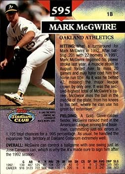Amazon.com: 1993 Topps Stadium Club Baseball Card #595 Mark