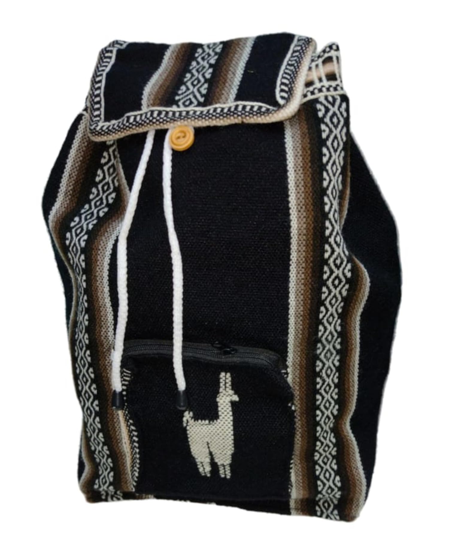 Generic Ethnic handamade Backpack Peru Bolivia Ecuador, Medium, Black