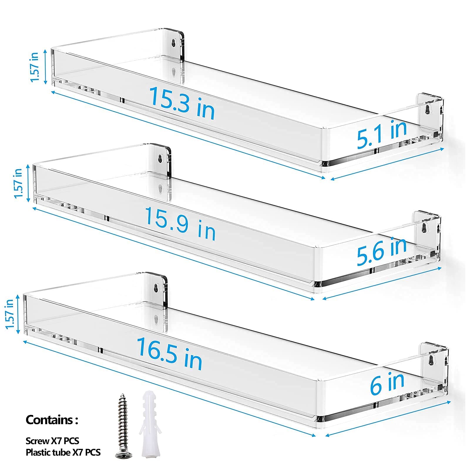 Buy MaxGear Acrylic Shelves Clear Floating Shelves for Wall, Heavy Duty