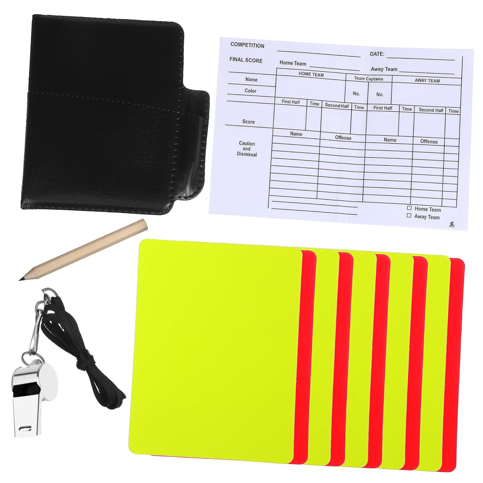 GALPADA 1 Set Soccer Referee Card Lifeguard Sports Kit Referee Supplies Referee Accessory Football Notepad Whistle Wallet Accessories Umpire Red Yellow Judge Cards Red and Yellow Card