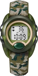 Timex Boys T71912 Time Machines Digital Watch - Green Camo Elastic Strap, Indiglo Night-Light, Water Resistant for Kids 6+