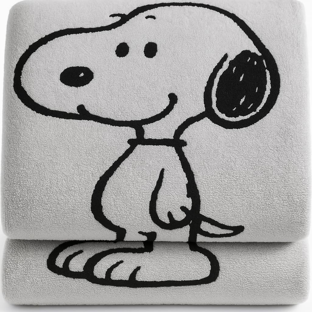 Vossen Snoopy Beach Badetuch Black/White 100x180