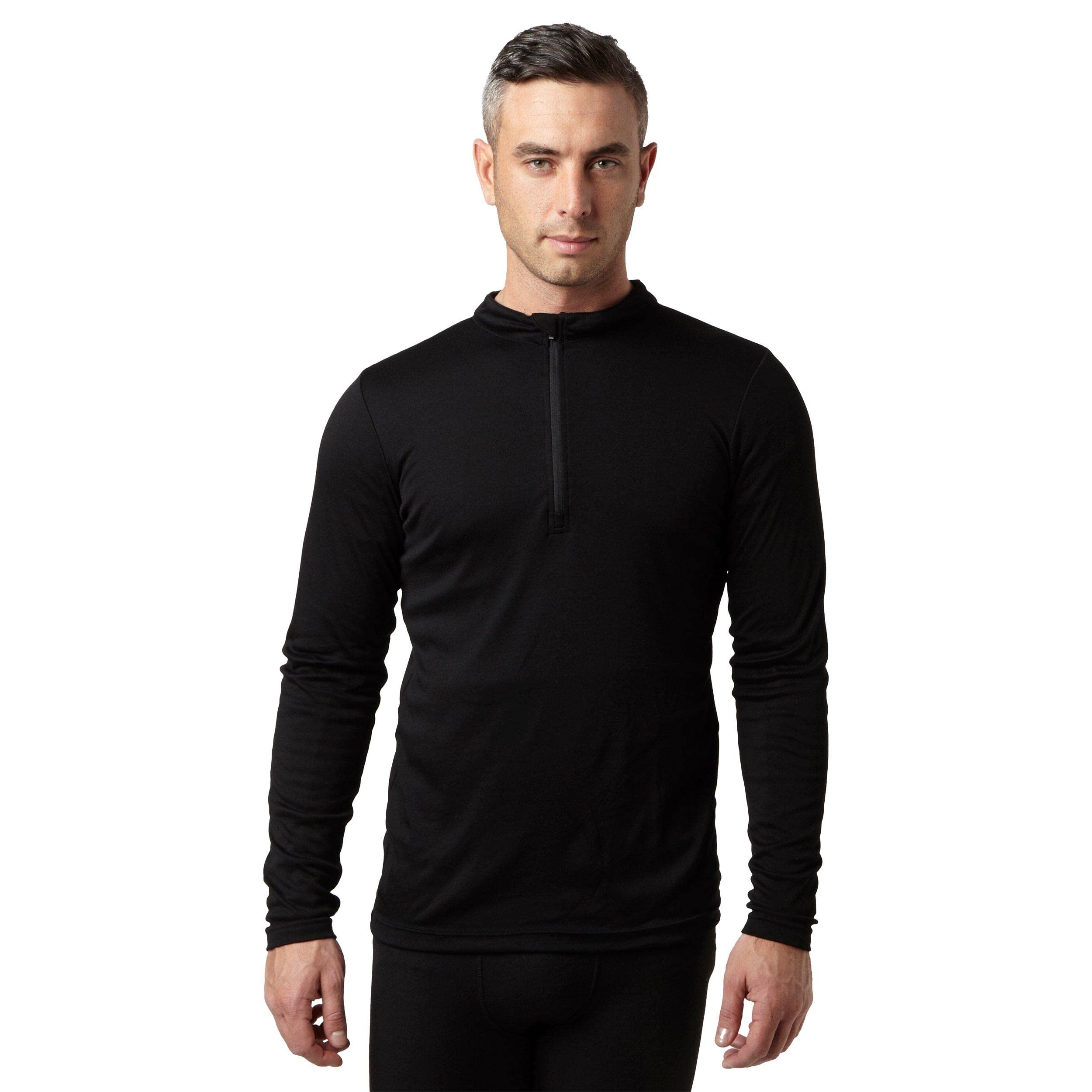 Peter Storm Men's Long Sleeve Thermal Zip Baselayer Black Xxl