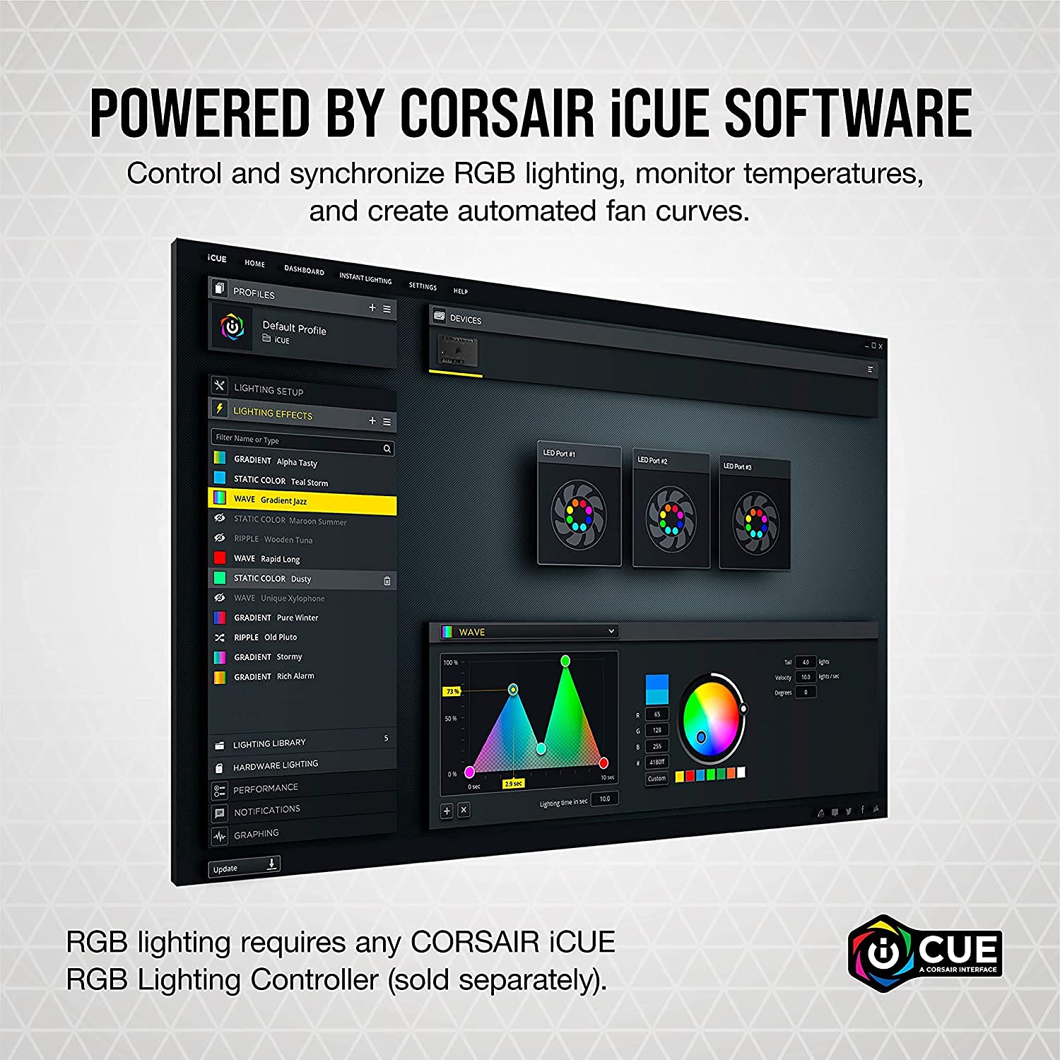 CORSAIR iCUE SP120 RGB Elite Performance 120mm White PWM Single Fan : Musical Instruments