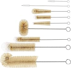 Almcmy 9 Pack Bottle Brush Set, Long Handle Bottle Cleaning Brush, Straw Cleaner Brush Tube Brush Bottle Cleaner Set for Narrow Neck Wine/Beer Bottle, Baby Bottle, Thermos, Straws