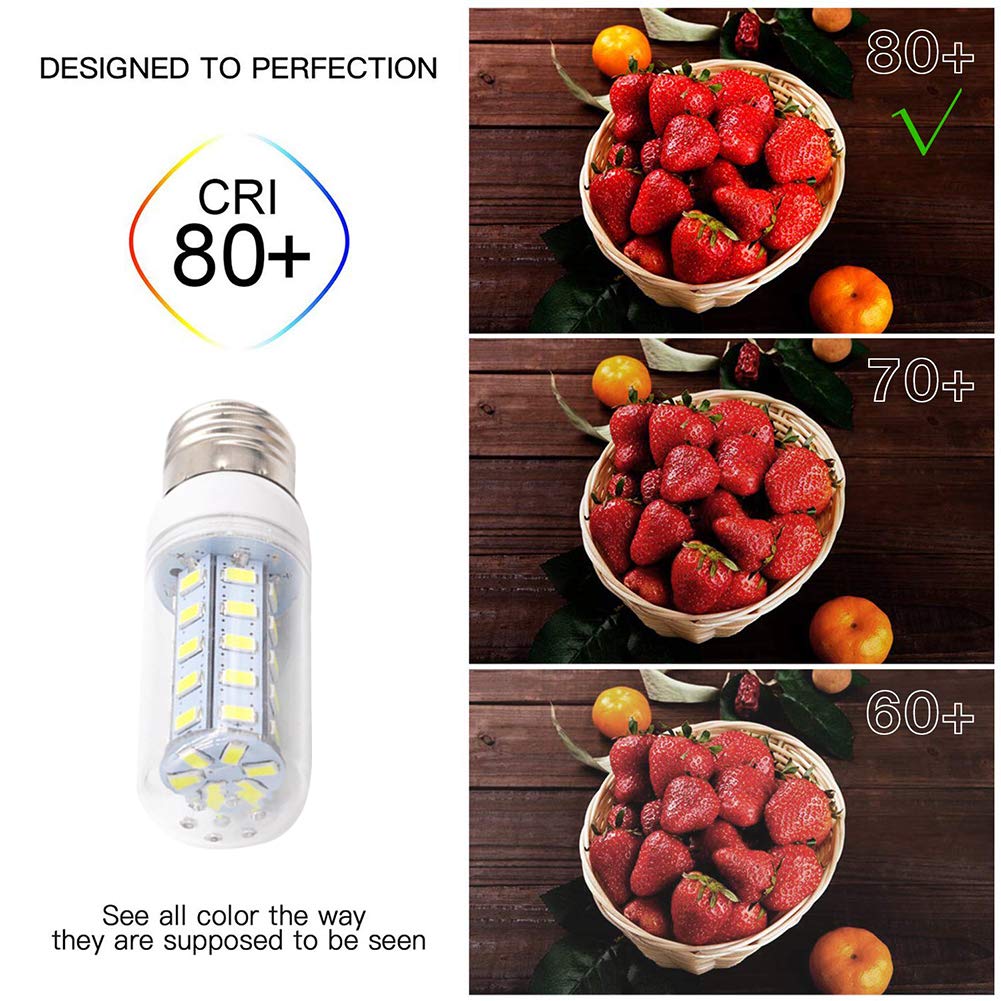 Lampadine LED a Mais 6 Watt 6000K Bianco Freddo, Lampadine a incandescenza 60 W equivalenti, Lampadina a Vite Edison 600 Lumen, Lampadine a Candela