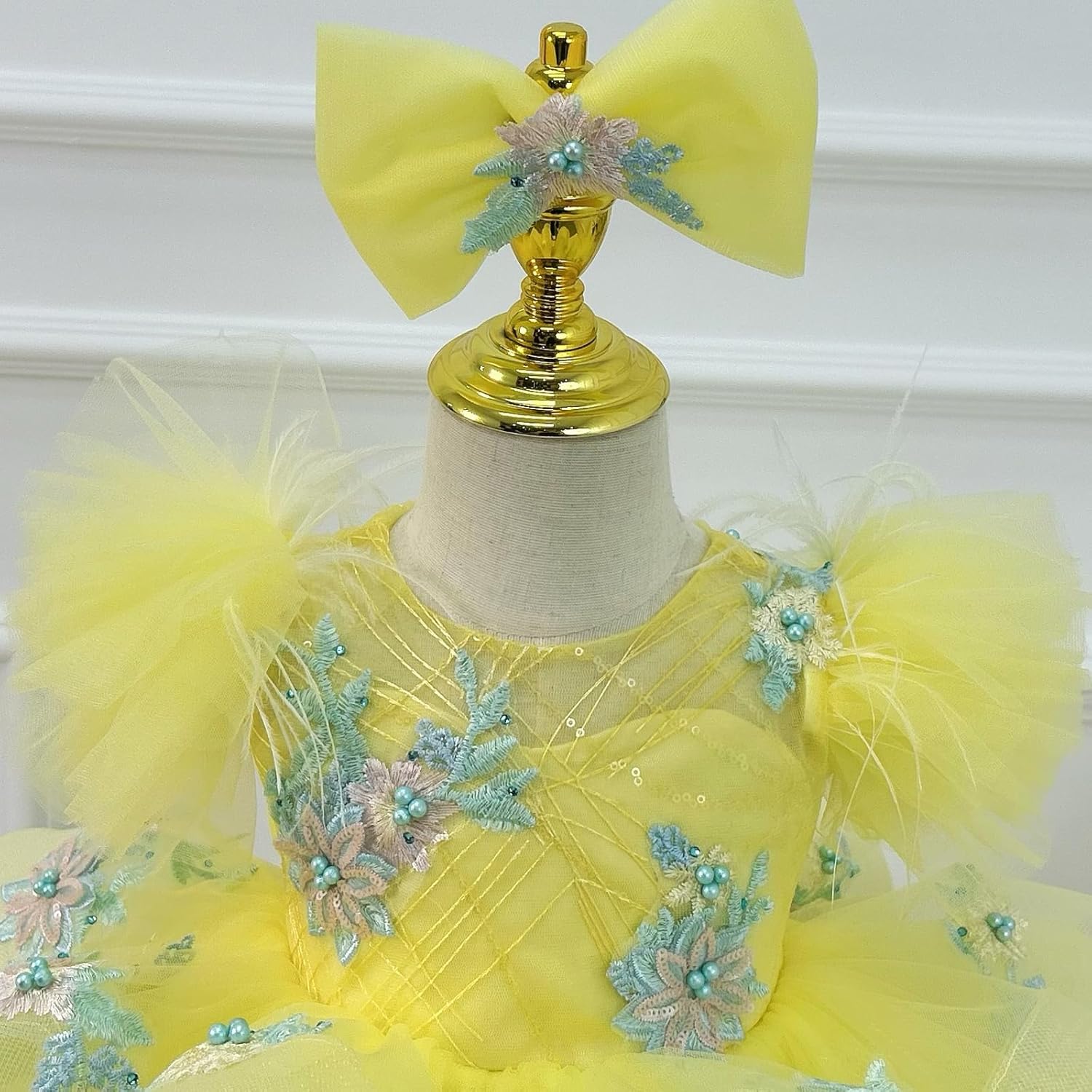 Princess Baby Girls Flower Pageant Dress Toddler Girls Birthday Party Dresses for Kids 1-7 Years - Image 8