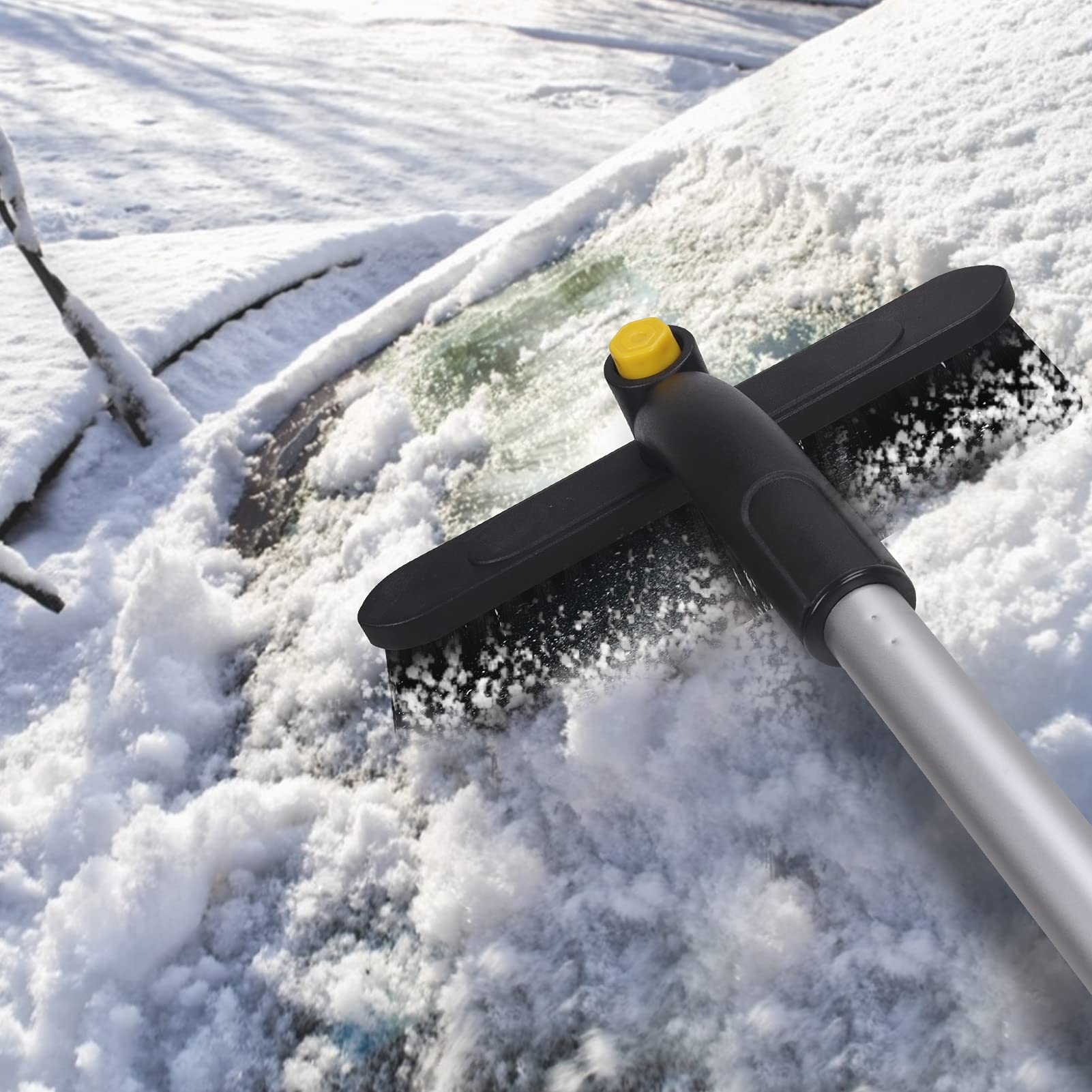 IJskrabber voor de auto, 5-in-1 reinigingsborstel, ijskrabber met