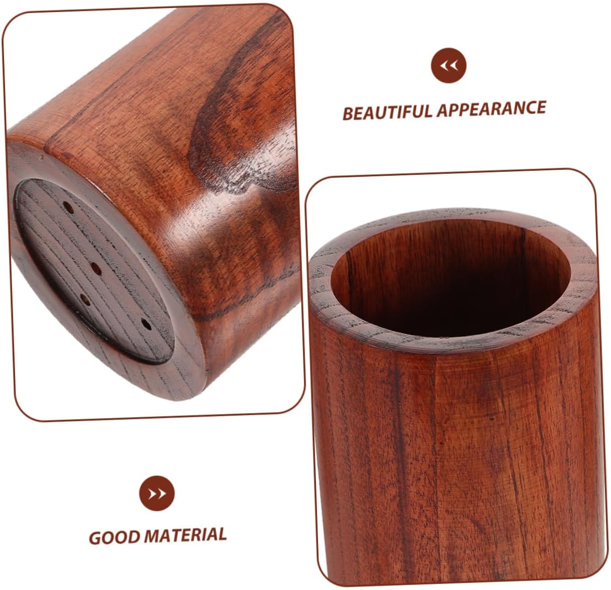 2pcs Wooden Utensil Holder Set Unfinished Kitchen Storage Canister for Chopsticks Forks Spoons Natural Wood Countertop Organizer for Kitchenware and Cutlery