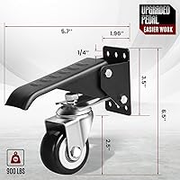 Vista 2 de SPACECARE Kit de ruedas retráctiles para banco de trabajo, ruedas de banco de trabajo resistentes con capacidad de 800 libras, ruedas ajustables