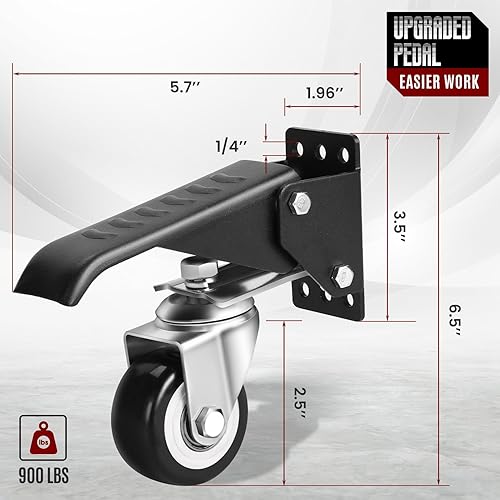 Miniatura 2 de SPACECARE Kit de ruedas retráctiles para banco de trabajo, ruedas de banco de trabajo resistentes con capacidad de 800 libras, ruedas ajustables