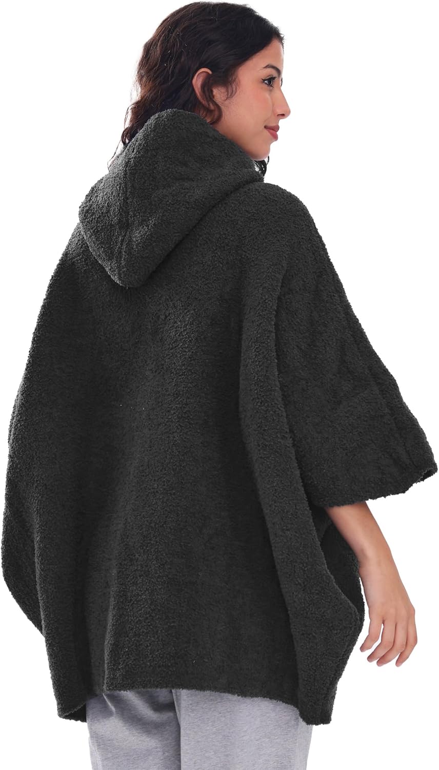 WDCOZY Wearable Blanket Hoodie Poncho Throw Comfy Soft Warm Cape Shawl Cozy Cloak Wrap Hooded with Sleeves For Women Adults - Image 7