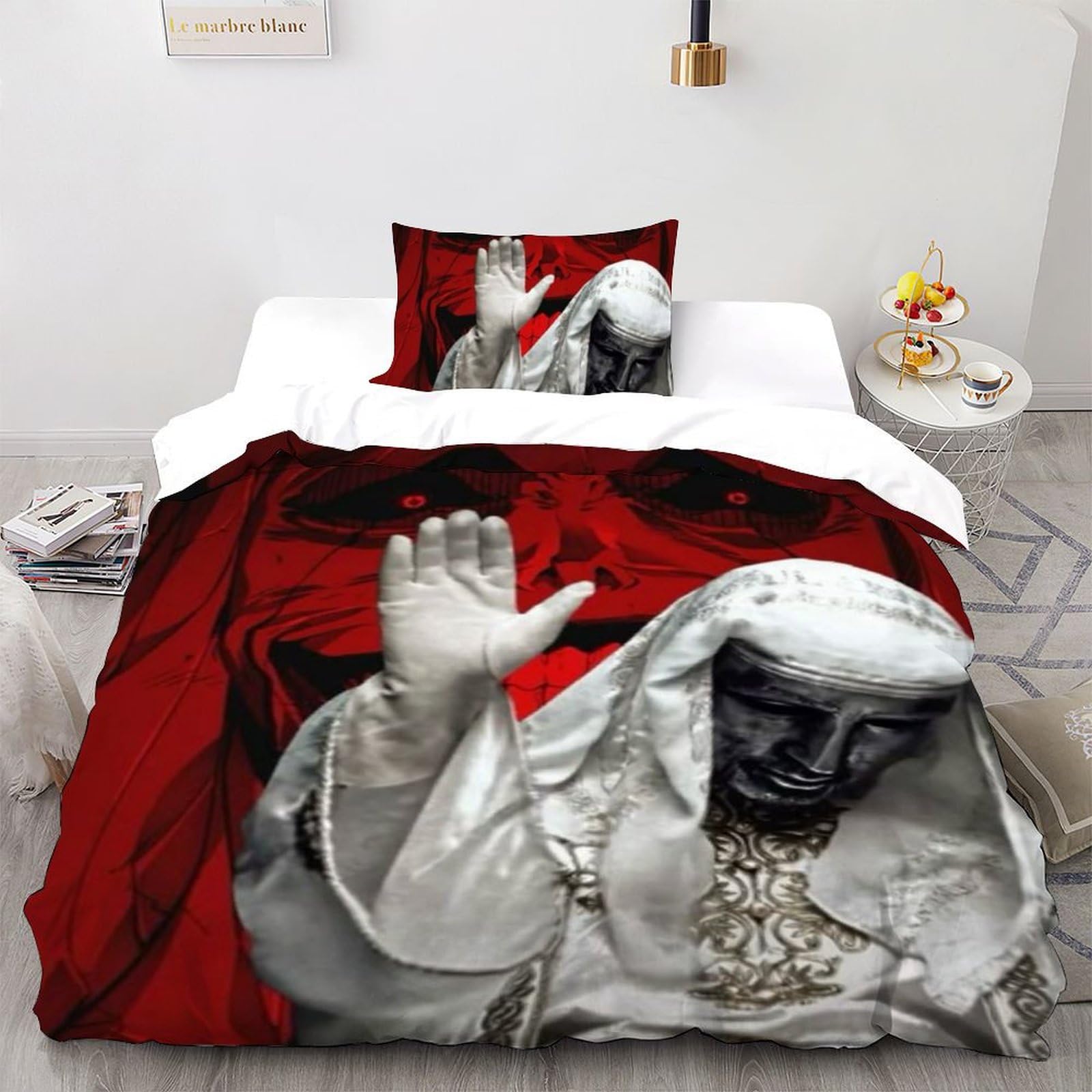 Housse de couette single imprimé 3D microfibre 135x200cm