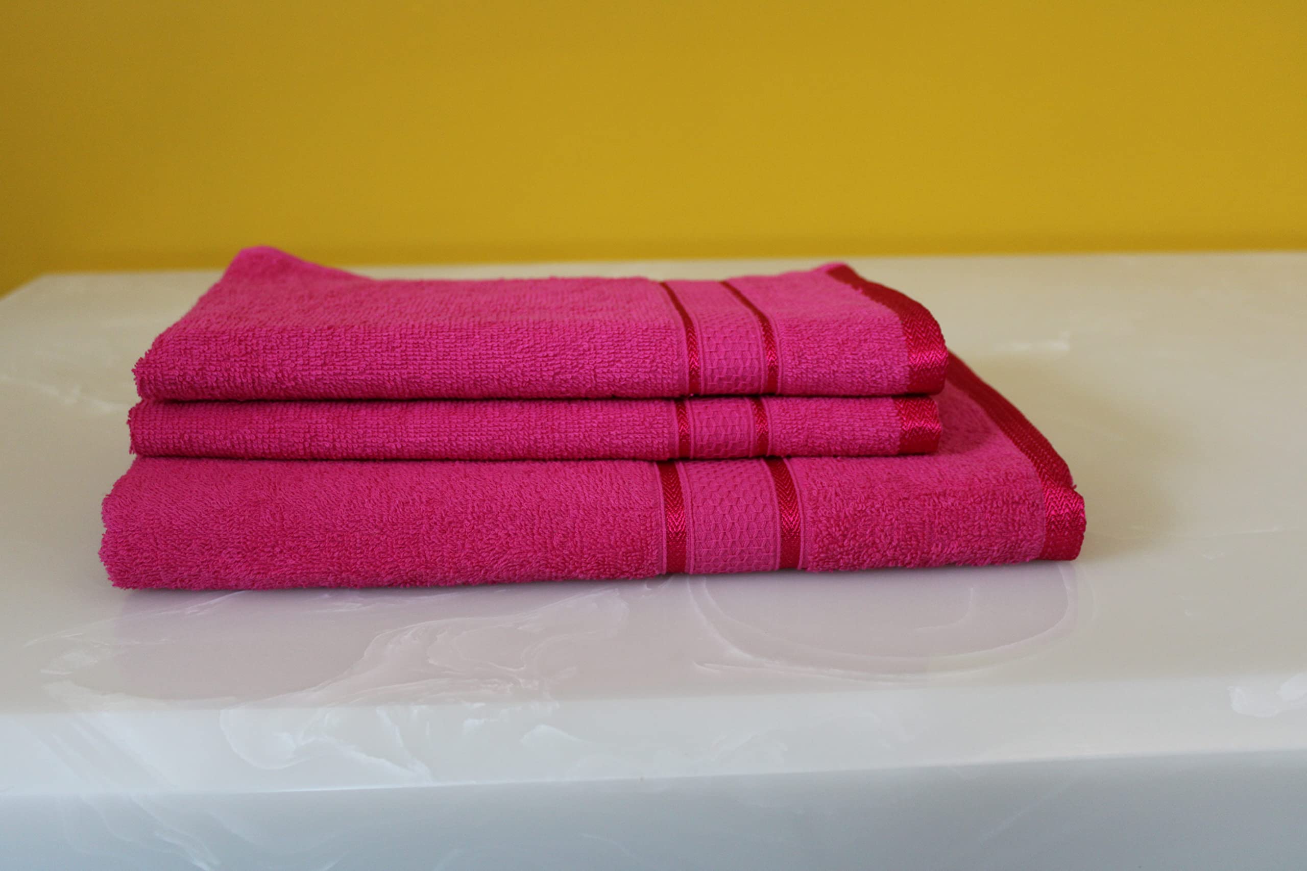 Frestol Terry - 1 Bath Towel + 2 Hand Towel (Hot Pink)