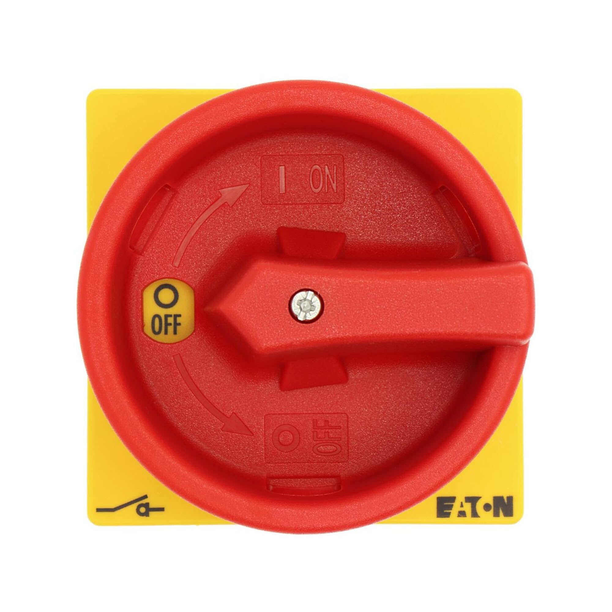 Eaton P1-32/EA/SVB/HI11 Interruptor General, 3 Polos con 1 NO con 1 NC, 32 A, Función de Parada de Emergencia, Bloqueable en posición 0, Montaje Empotrado