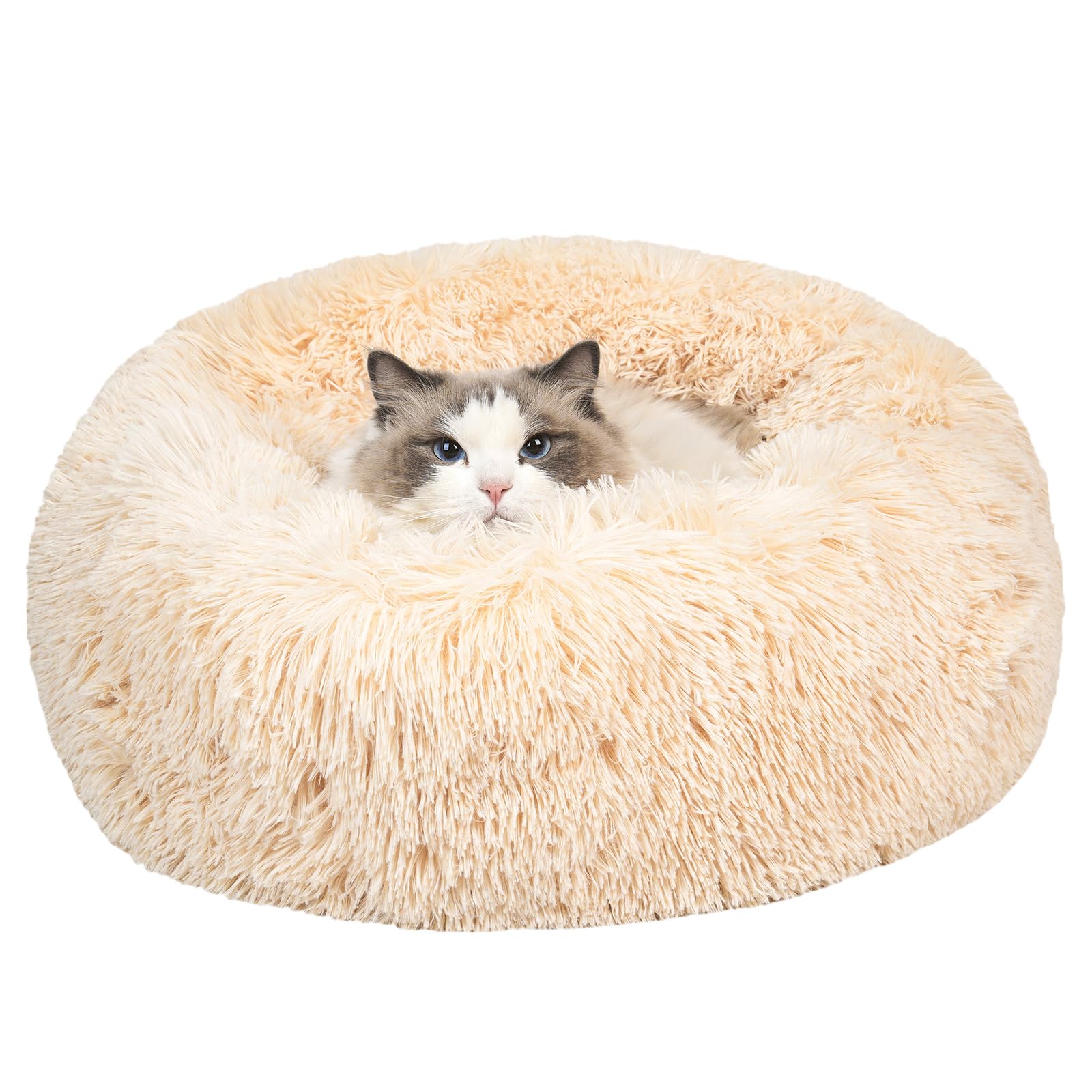 Amazon | 犬ベッド 猫ベッド ふわふわ 丸型 クッション ドーナツペット