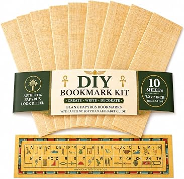 10 Egyptian Papyrus Paper Blank Bookmarks for Art Projects and Schools 7.2 x2.0 inch 5x18 cm by CraftsOfEgypt