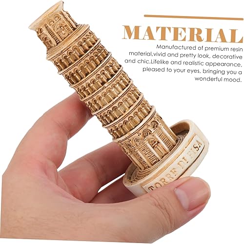 Miniatura 2 de Toyvian Adorno decorativo de torre de resina para pecera, mini torre inclinada, decoración de acuario, escondite seguro para peces, camarones,