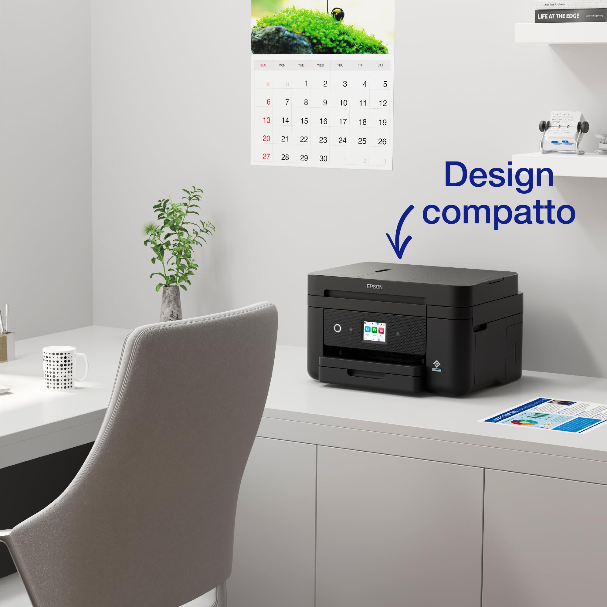 Epson Workforce WF-2960DWF Stampante Multifunzione A4 a getto d'inchiostro, Display Touch 6.1", ADF, WiFi, Ethernet, AirPrint, Nero